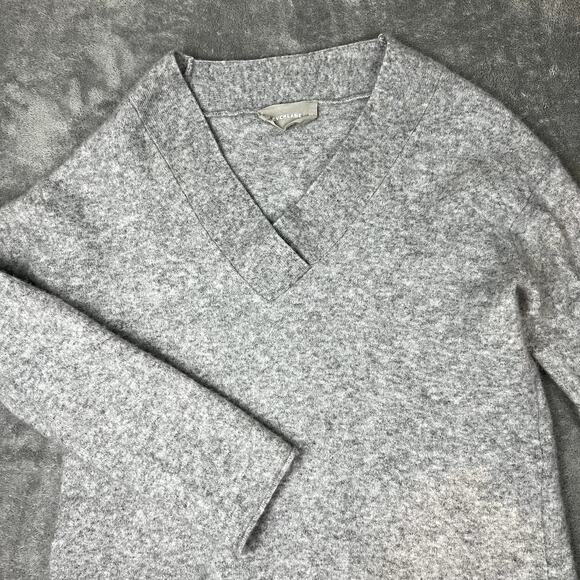 Everlane Wool Sweater Womens XS V Neck Gray Minimalist Preppy Classy - Picture 2 of 9